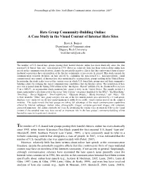 Hate Group Community-Building Online: a Case Study in the Visual Content of Internet Hate Sites