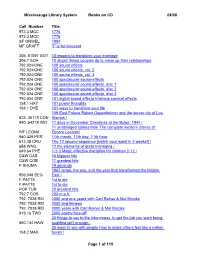 Mississauga Library System Books on CD 08/08 Page 1 Of