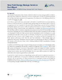 New York Energy Storage Services Fact Sheet Summer 2018 – NYSERDA Energy Storage Soft Costs Program