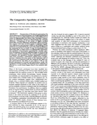 The Comparative Specificity of Acid Proteinases