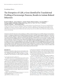 The Disruption Ofcelf6, a Gene Identified by Translational Profiling