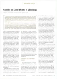 Causation and Causal Inference in Epidemiology