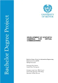 Development of Synthetic Cameras for Virtual Commissioning