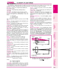 Glossary of Lens Terms