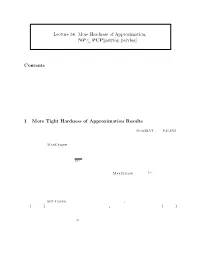 Hardness of Approximation, NP ⊆ PCP[Polylog,Polylog]
