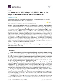 Involvement of ACE2/Ang-(1-7)/MAS1 Axis in the Regulation of Ovarian Function in Mammals