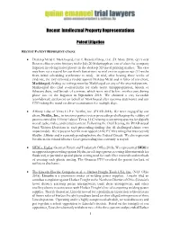 Recent Intellectual Property Representations