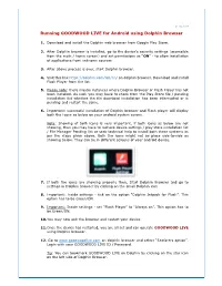 Running GOODWOOD LIVE for Android Using Dolphin Browser