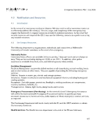 4.0 Notification and Resources