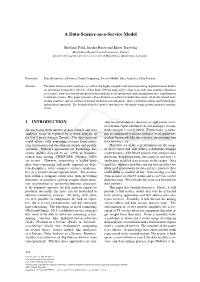 A Data-Science-As-A-Service Model