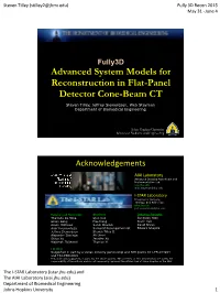 Advanced System Models for Reconstruction in Flat-Panel Detector Cone-Beam CT