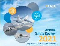 Annual Safety Review 2021 Appendix 1