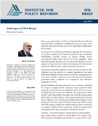 Challenges of FATA Merger Rahimullah Yusufzai