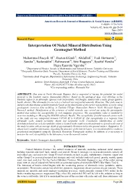 Interpretation of Nickel Mineral Distribution Using Geomagnet Method
