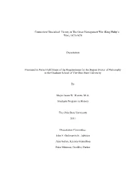 (King Philip's War), 1675-1676 Dissertation Presented in Partial