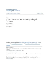 Object Persistence and Availability in Digital Libraries Michael L