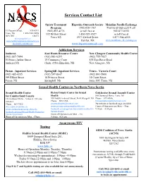 Services Contact List