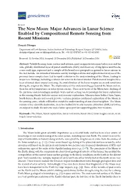 The New Moon: Major Advances in Lunar Science Enabled by Compositional Remote Sensing from Recent Missions
