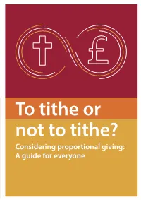 To Tithe Or Not to Tithe?