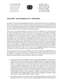 Unsere SPD – Linke Volkspartei Im 21