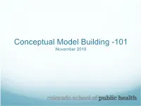Conceptual Model Building -101 November 2018 Overview
