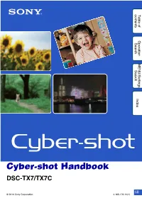 Cyber-Shot Handbook DSC-TX7/TX7C