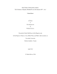 From Tahrir to Independence Square: the Evolution of Digitally Mediated Protest Movements 2009 – 2013