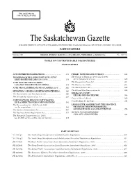 Sask Gazette, Part I, Mar 31, 2006