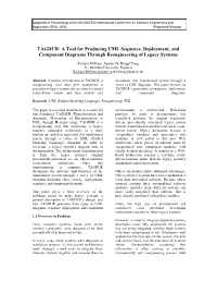 TAGDUR: a Tool for Producing UML Sequence, Deployment, and Component Diagrams Through Reengineering of Legacy Systems