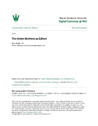 The Grimm Brothers As Editors