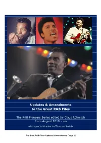 Updates & Amendments to the Great R&B Files