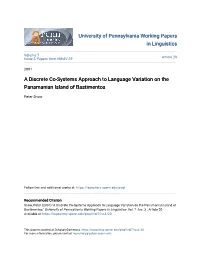 A Discrete Co-Systems Approach to Language Variation on the Panamanian Island of Bastimentos