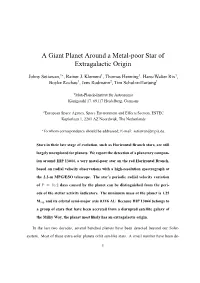 A Giant Planet Around a Metal-Poor Star of Extragalactic Origin