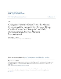 Changes in Hutterite House Types