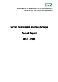 Devon Formularies Interface Groups Annual Report 2015