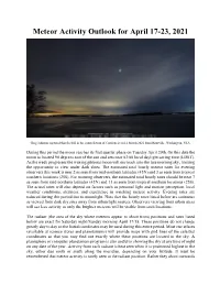 Meteor Activity Outlook for April 17-23, 2021
