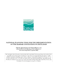 National Planning Tool for the Implementation of the Ramsar Convention on Wetlands