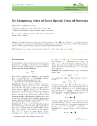 On Abundancy Index of Some Special Class of Numbers