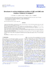 Structures in Surface-Brightness Profiles of LMC and SMC Star Clusters: Evidence of Mergers?