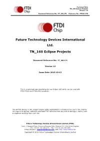 TN 160 Eclipse Projects Version 1.0