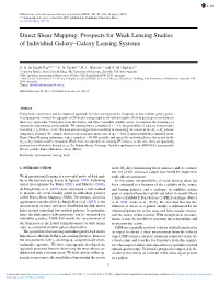 Direct Shear Mapping: Prospects for Weak Lensing Studies of Individual Galaxy–Galaxy Lensing Systems