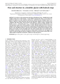 Flow and Structure in a Dendritic Glacier with Bedrock Steps