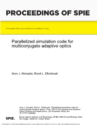 Parallelized Simulation Code for Multiconjugate Adaptive Optics