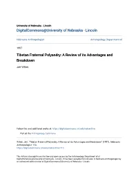 Tibetan Fraternal Polyandry: a Review of Its Advantages and Breakdown