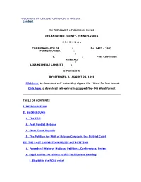 Welcome to the Lancaster County Courts Web Site Lambert in THE