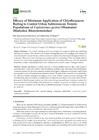 Efficacy of Minimum Application of Chlorfluazuron Baiting to Control