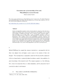 Externalism and a Priori Knowledge of the World: Why Privileged Access Is Not the Issue Maria Lasonen-Aarnio