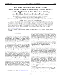 Fractional Euler–Bernoulli Beam Theory Based on the Fractional