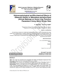 Histomorphological and Biochemical Effects of Ethanolic Extract Of