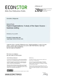 Hybrid Organisations: a Study of the Open Source – Business Setting